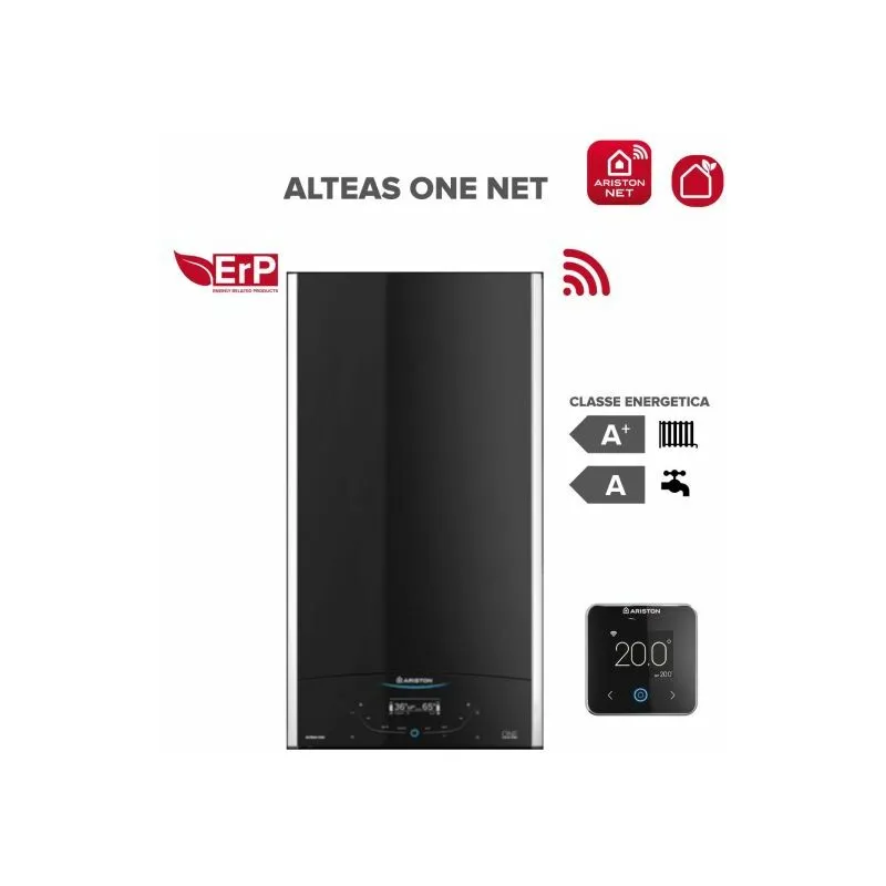 Ariston Group - Caldaia a Gas Ariston a Condensazione Modello alteas one net 24 kW Metano Wi-Fi Integrato Completa di Kit Scarico Fumi Kit Fumi