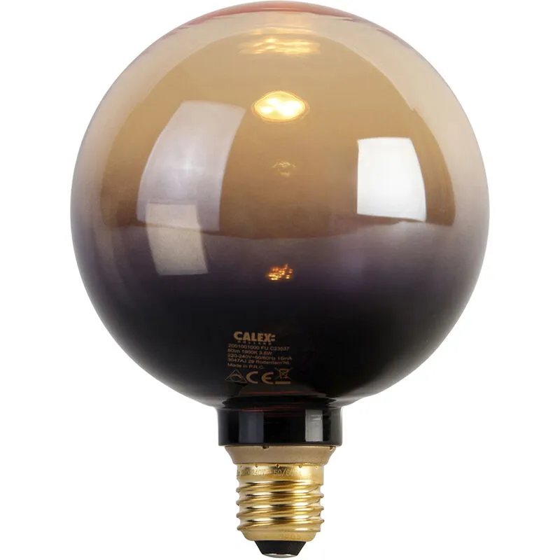 Lampada led dimmerabile E27 G125 oro nero 3,5W 80 lm 1800K - 