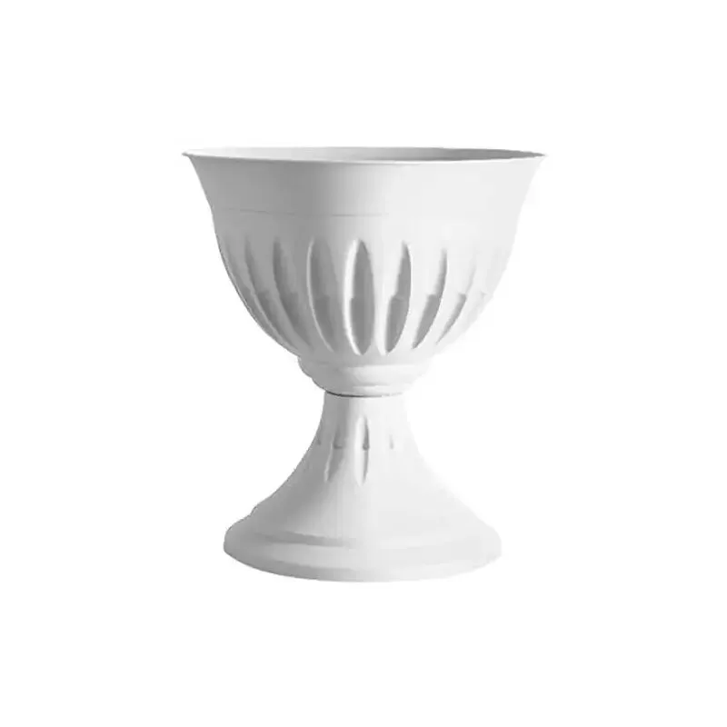  - Vaso Vasi Fioriera da Giardino a Colonna 43 cm Bianco Altezza 46cm