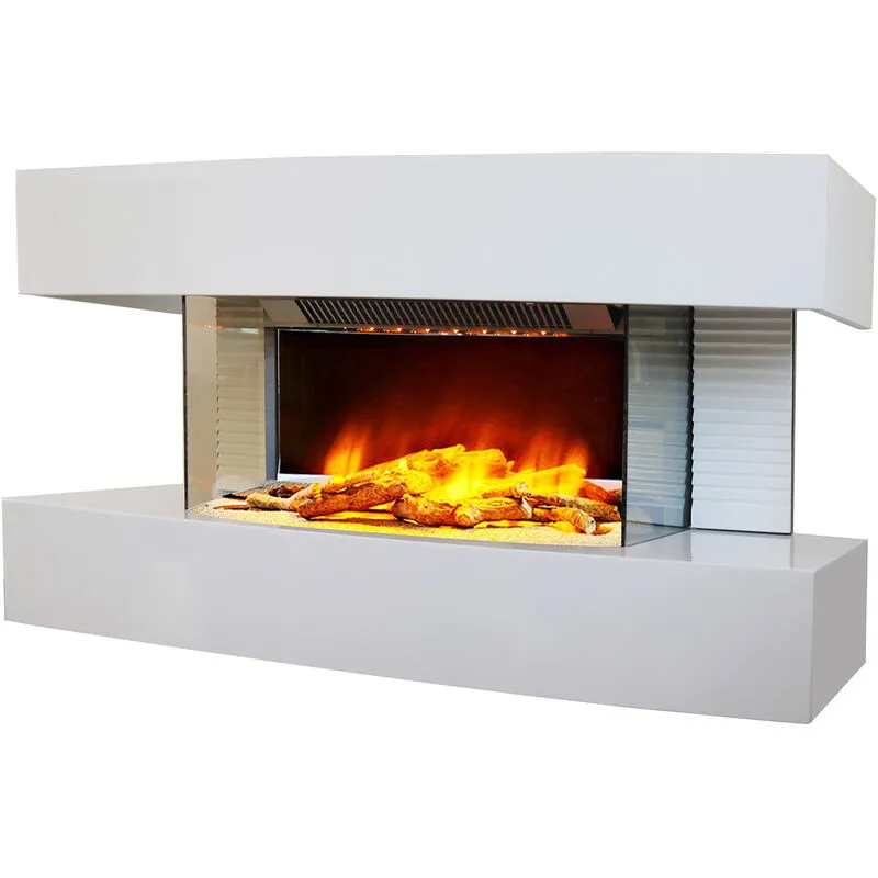 Caminetto elettrico bianco 2000w - lounge medium blanc Chemin'arte