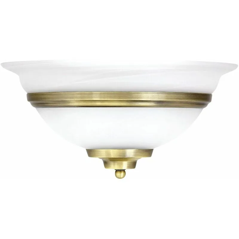  - Lampada da parete in stile country house illuminazione ottone antico vetro bianco lampada E27 faretto luce 6897