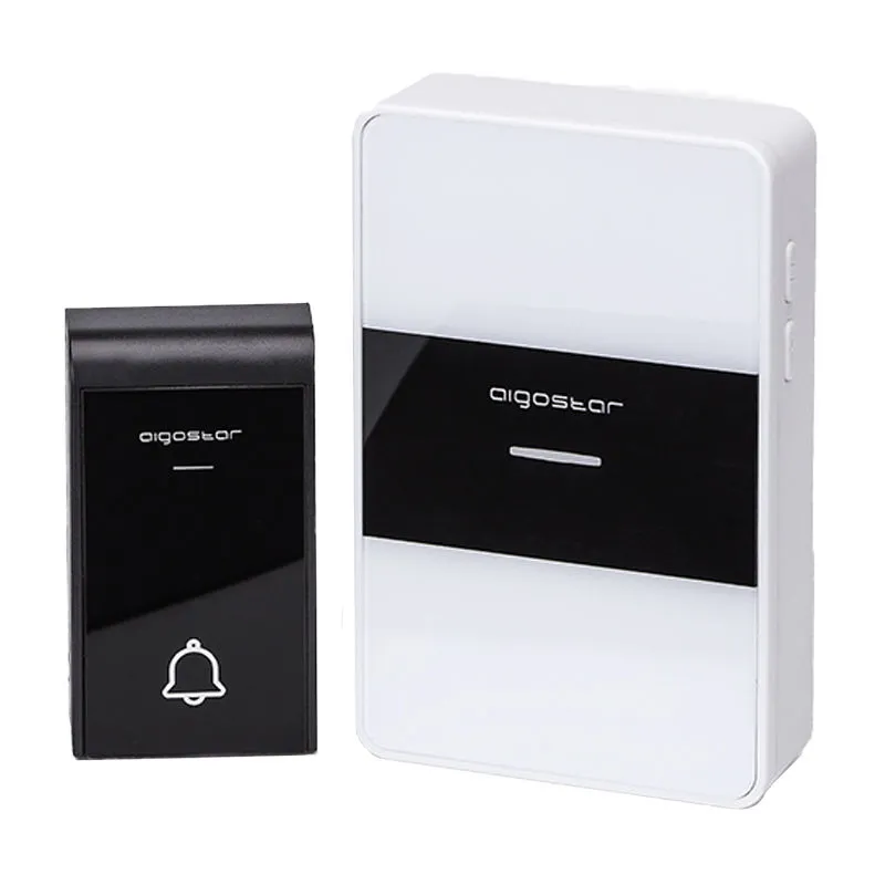 Aigostar - campanello senza fili a batterie wireless digitale IP44 porte casa ufficio porta 150M bianco