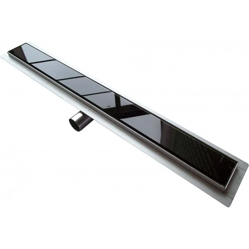 Canalina doccia GL01 - scarico doccia in vetro nero - per docce walk-in - lunghezze specificate 1000mm