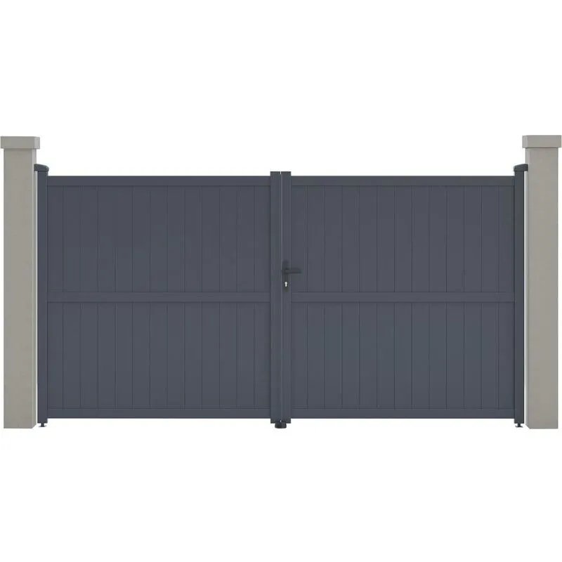 Cancello in alluminio Maurice - 349,5 x 180,9 cm - Grigio