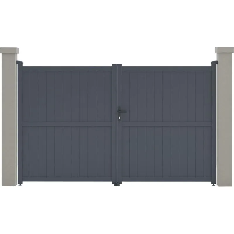 Cancello in alluminio Maurice - 299,5 x 180,9 cm - Grigio