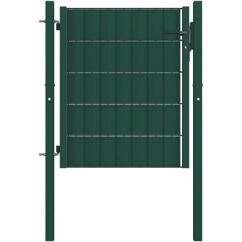 Cancello per Recinzione in pvc e Acciaio 100x81 cm Verde - Vidaxl