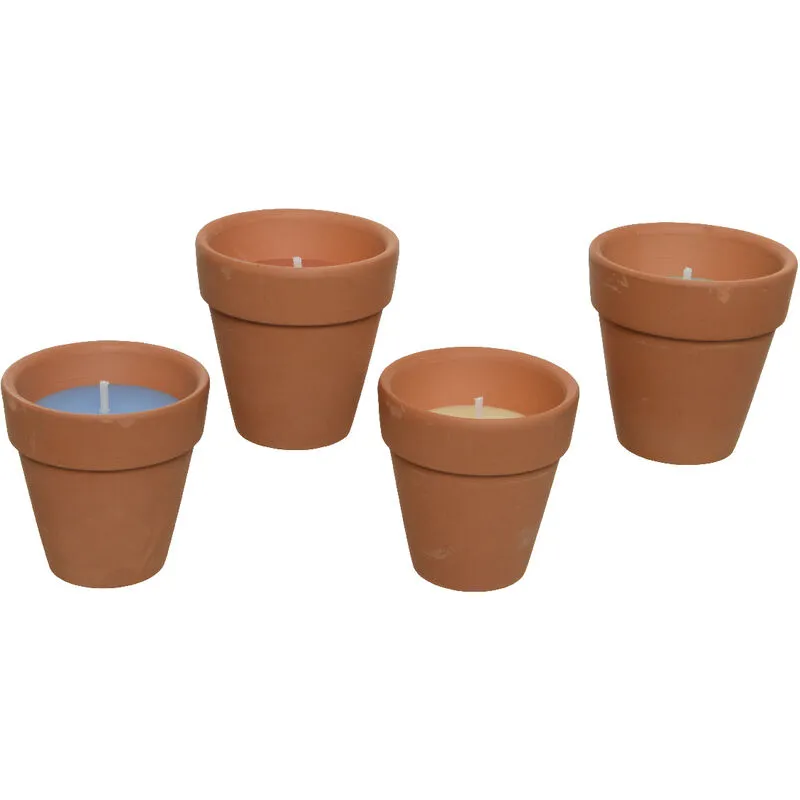 Candela alla citronella con vaso in cemento da esterno