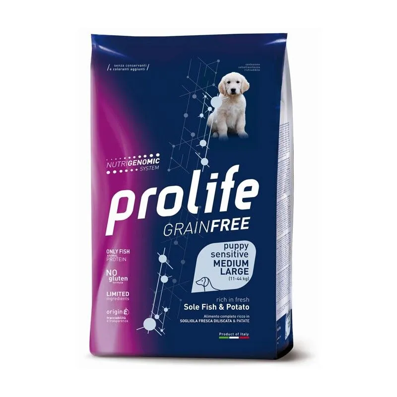 Cane Sensitive GrainFree Puppy Sogliola Fresca e Patate Medium - Large 2,5KG - Prolife