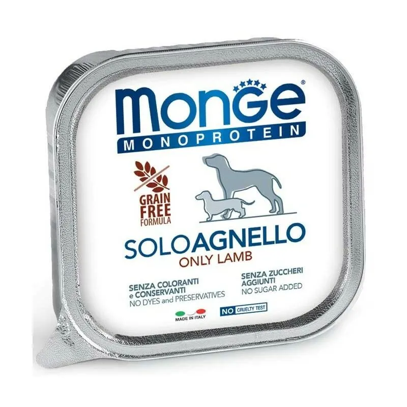 Cane - Solo Agnello Monge size 150 gr