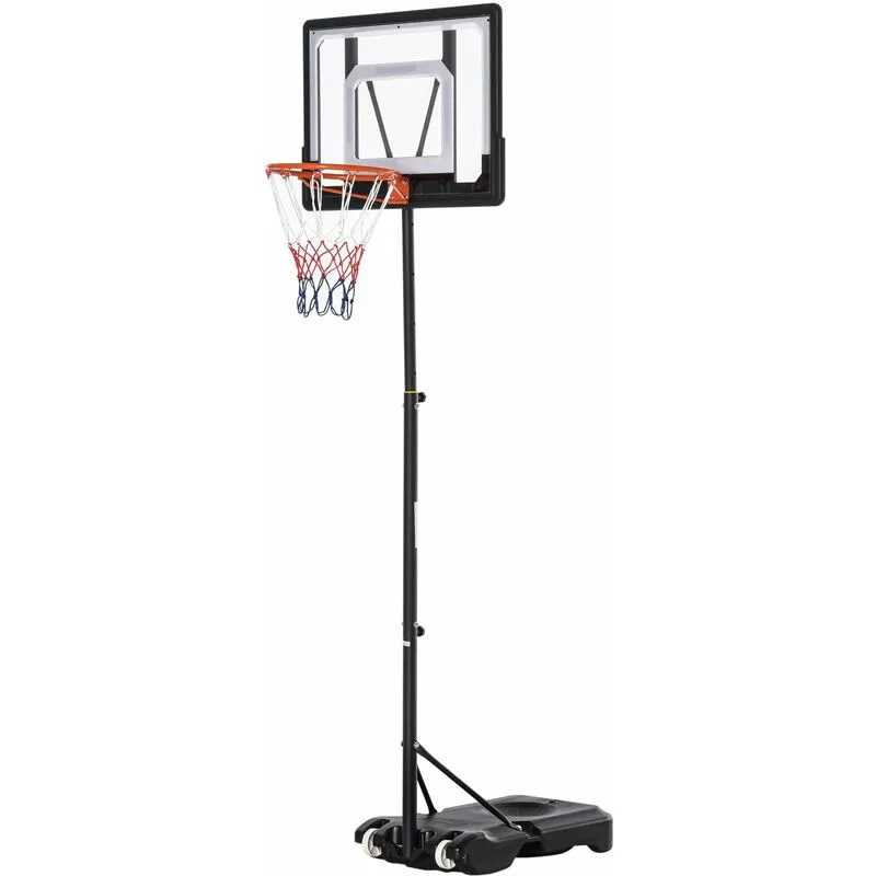 Giordanoshop - Canestro da Basket da Esterno Altezza Regolabile 160-210 cm in Acciaio con Ruote Nero