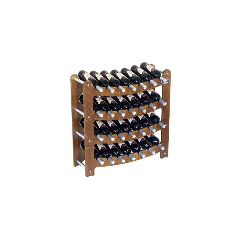 Original Legno Italia - Cantinetta Portabottiglie in Legno Scaffale mobile per Bottiglie vino made in italy mod. Syrah Noce B.28 L75 x P25 x 75H