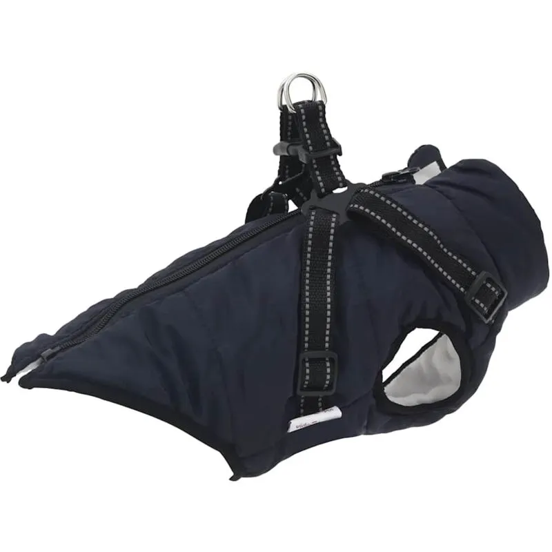 Cappotto Cani Imbracatura Impermeabile Riflettente Blu Navy m