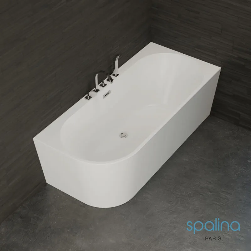 Spalina - capri droite, Vasca freestanding a parete Destra+Rubinetteria Cromato l 170 x l 76 cm