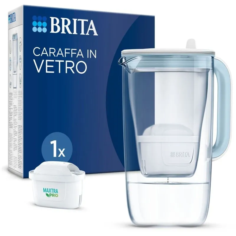 Caraffa in Vetro Light Blue (2.5L) maxtra pro All-in-1 Caraffa + 1 Filtro - 