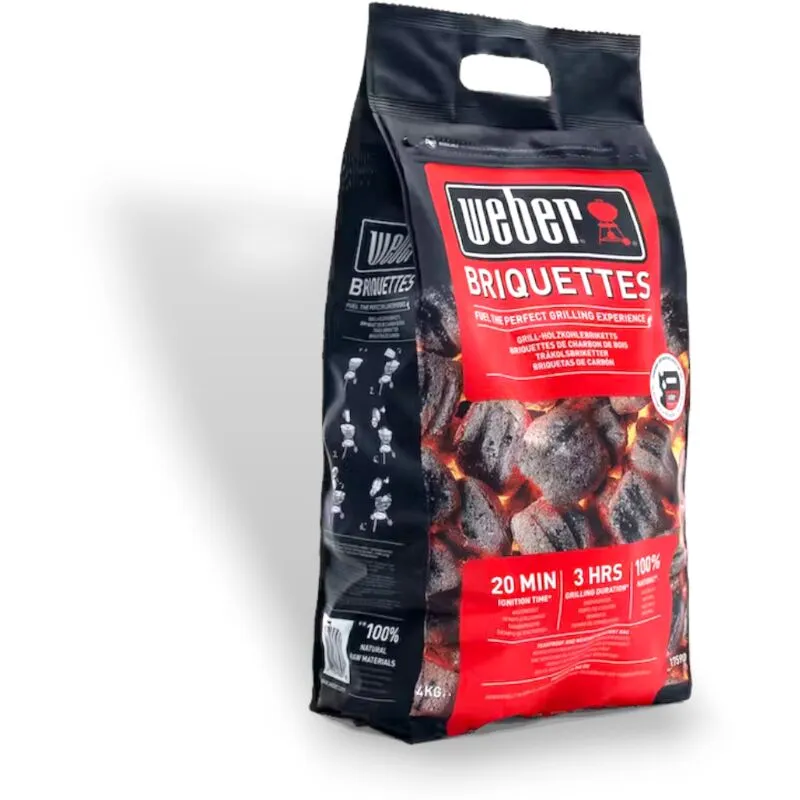 Carbonella bricchetti briquettes accensione veloce 3 ore di brace per barbecue 4 kg 