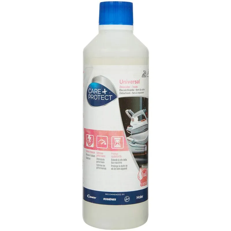 Care + Protect HVR35601776 Decalcificante Liquido Universale per Ferro da Stiro (500 ml), Bianco