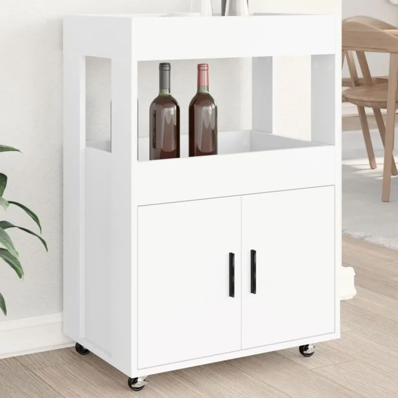 Avimac - Carrello Bar Bianco 60x39,5x89 cm in Legno Multistrato