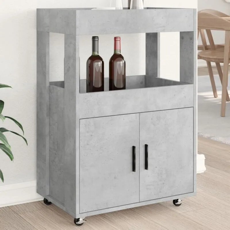 Avimac - Carrello Bar Grigio Cemento 60x39,5x89 cm in Legno Multistrato