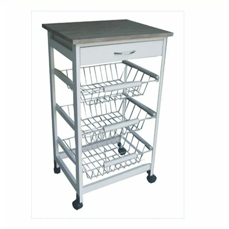 Carrello cucina bianco 3CES 47X37X76