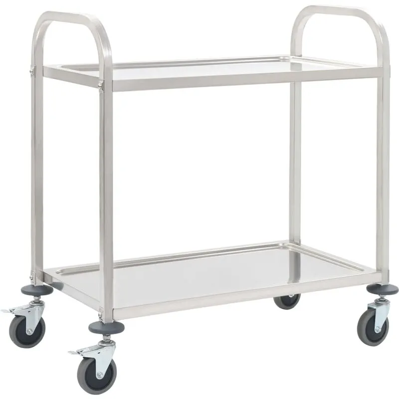 Carrello da Cucina in Acciaio Inox Argento con Ruote vari dimensioni dimensioni : 87 x 45 x 83.5 cm