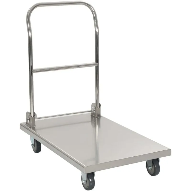 Carrello di Trasporto Argento 82x53x86 cm Acciaio Inossidabile - Vidaxl