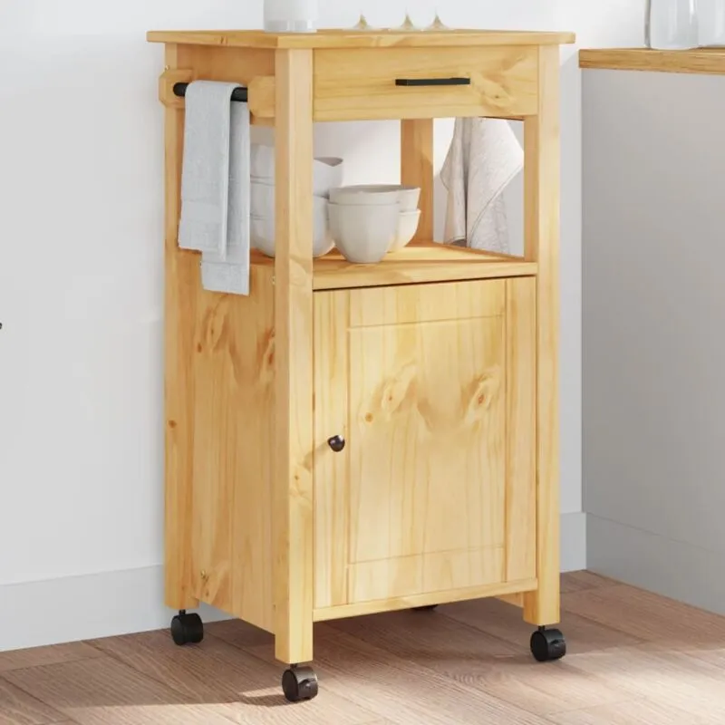 Carrello da Cucina monza 48x40x90 cm in Legno Massello di Pino - Vidaxl