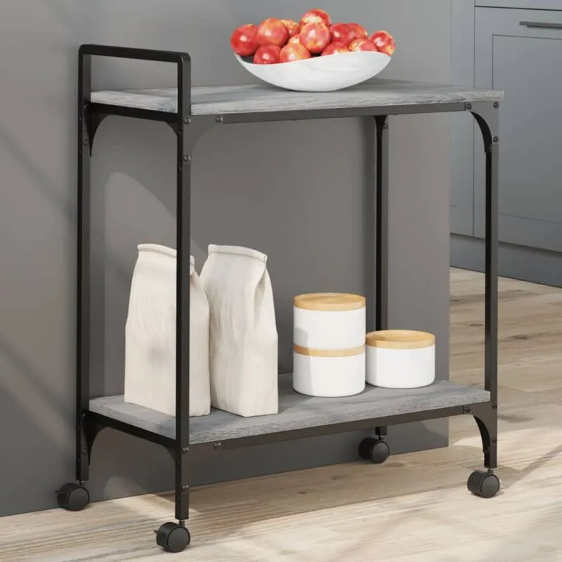 Carrello Cucina Grigio Sonoma 60,5x31x72,5 cm Legno Multistrato - Vidaxl