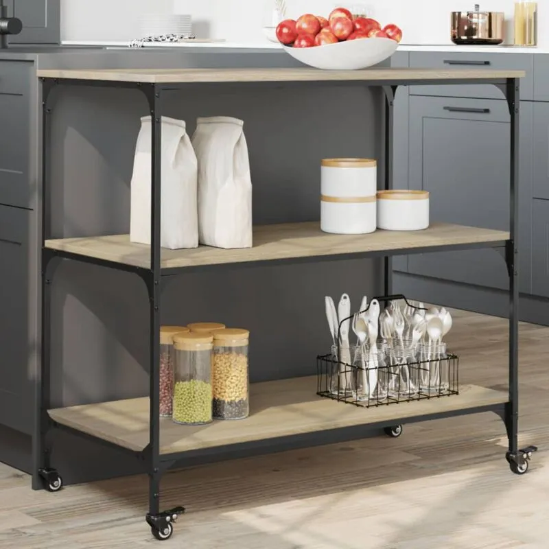 Carrello da Cucina Rovere Sonoma 102x50x95 cm - Vidaxl