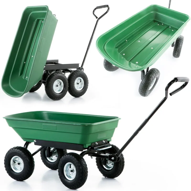 Viking Choice - Carrello da giardino - carriola - fino a 350 kg - con funzione di ribaltamento - verde