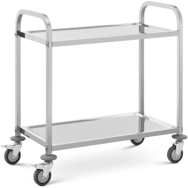 Royal Catering - Carrello di servizio carrello inox 2 ripiani 72 kg