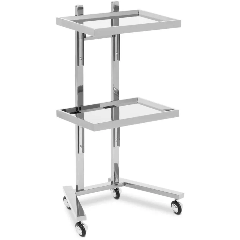 Carrello per estetista - 2 ripiani pieghevoli - Fino a 10 kg - Acciaio inox