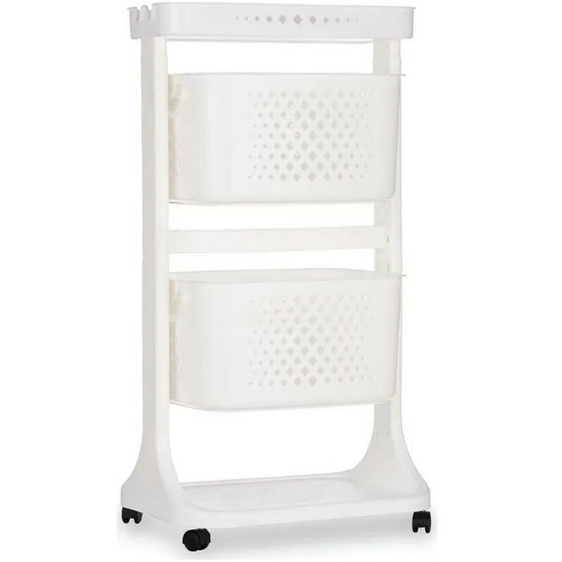 Carrello portaverdure bianco polipropilene (33 x 81 x 44 cm)