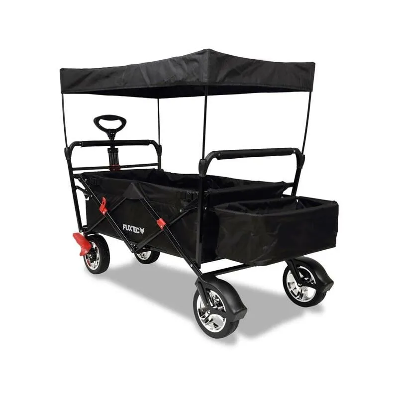 Carrello Pieghevole da giardino da spiaggia Fuxtec City CT500 anti uv parasole nero