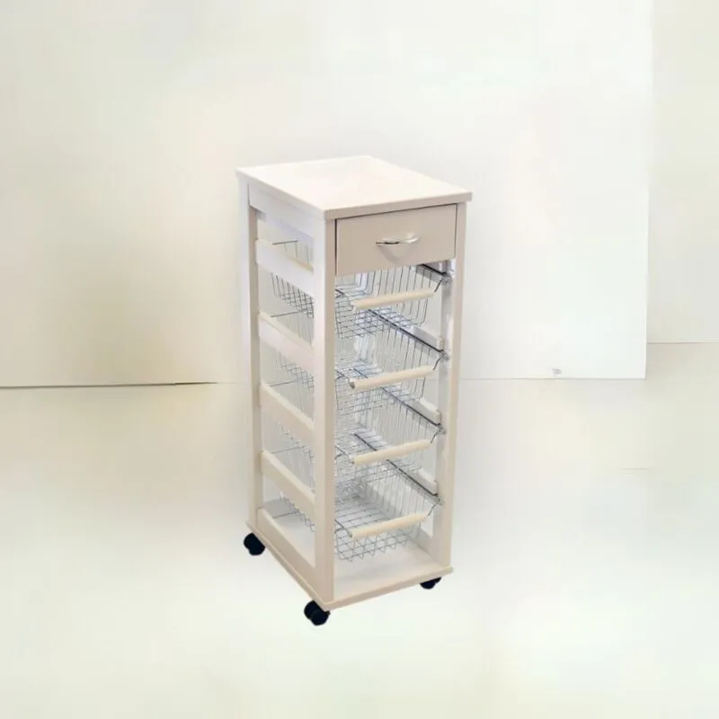 Iperbriko - Carrello salvaspazio 84x39x29 cm bianco