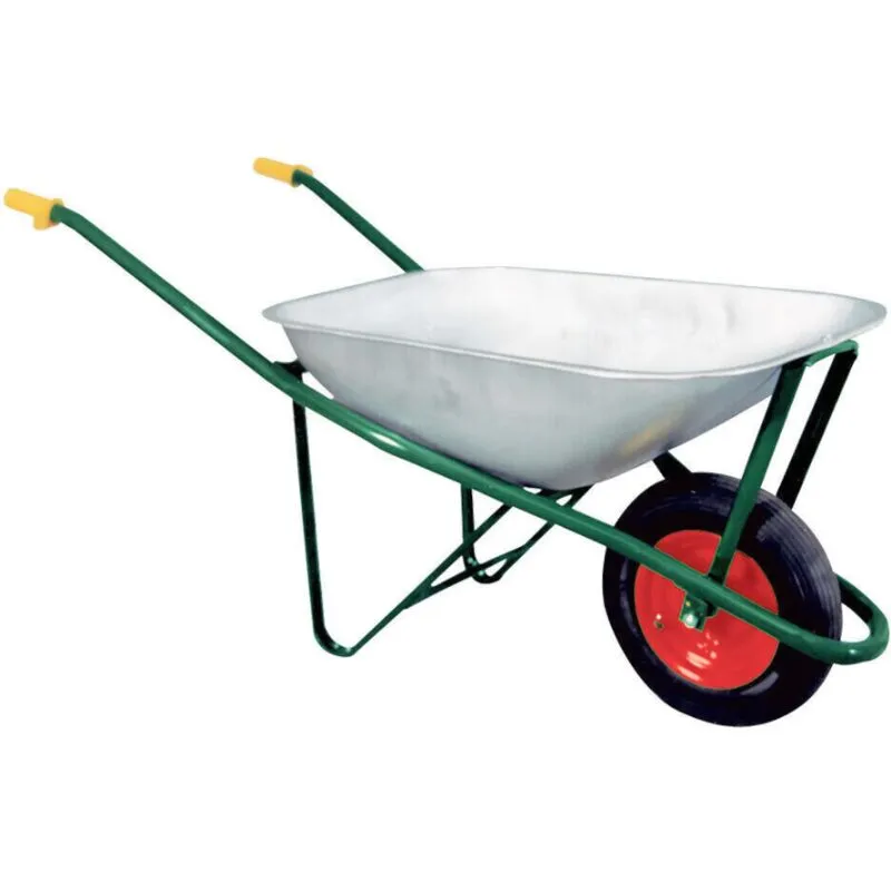  - carriola da giardino smontata edilizia vasca 75LT zincata ruota pneumatica 586sx