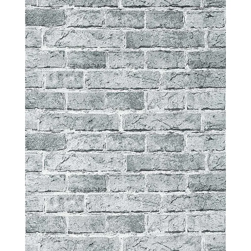 Carta da parati muro di mattoni Edem 583-26 invecchiato con effetto pietre stones e disegno rusticale in grigio