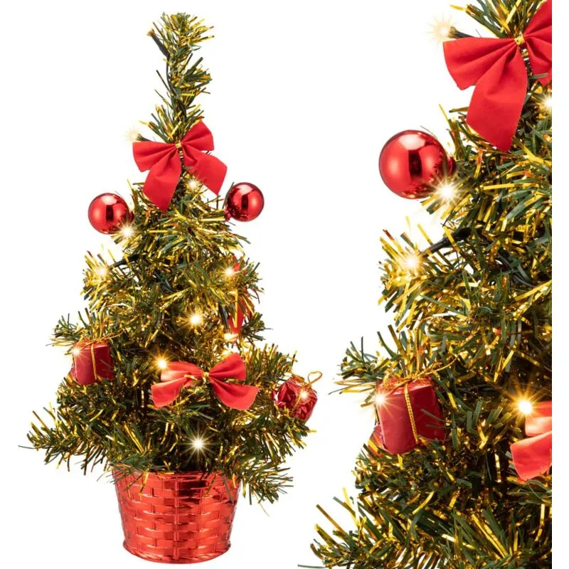 Albero di Natale mini 26/36 cm abete artificiale luci led alberello natalizio da tavolo Mini Albero - 