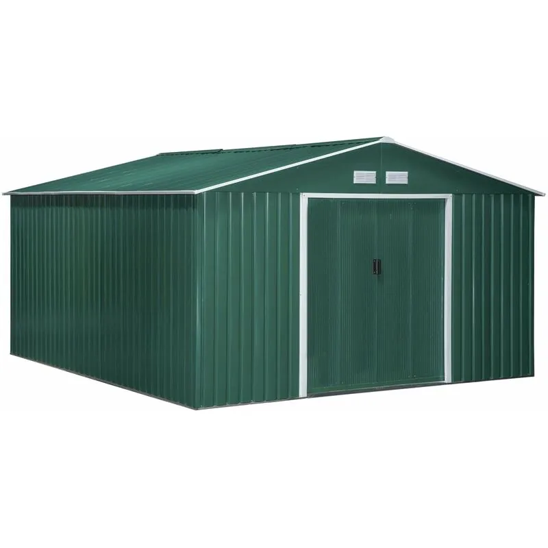 Giordanoshop - Casetta Box da Giardino in Lamiera 3,4x3,86x2 m Verde