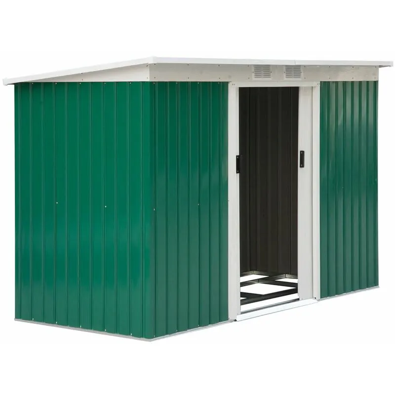 Giordanoshop - Casetta Box da Giardino in Lamiera Verde 277x130x173 cm