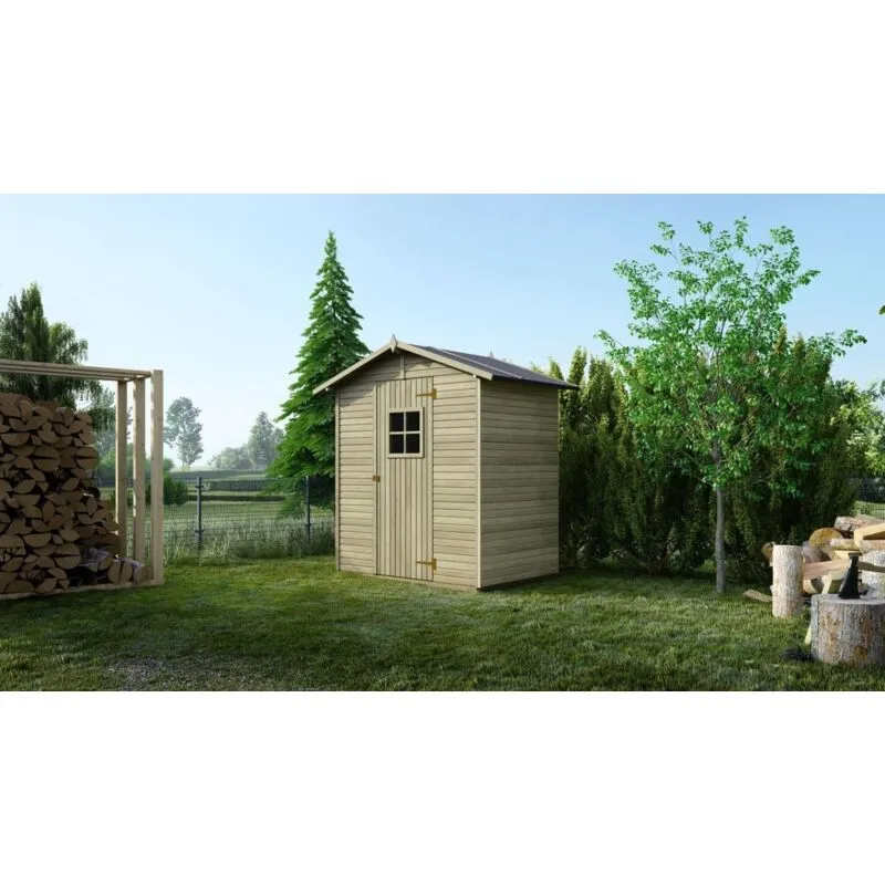 Casetta da giardino in legno 2,17 m2 - 1,77x1,23 m - 16 mm - Impregnata - DOM132