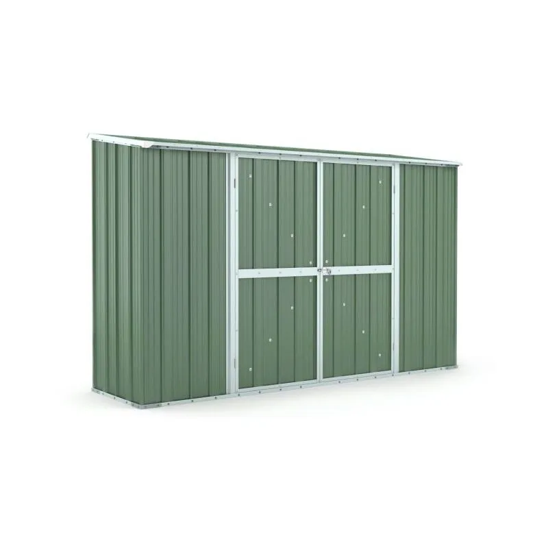 Notek - Box in Acciaio Zincato casetta attrezzi giardino 307x100cm x h1.92m - 75KG - 3.07mq – verde
