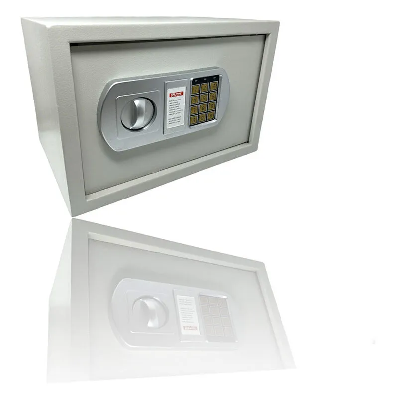 Vetrineinrete - Cassaforte a muro con combinazione numerica digitale elettronica e doppia chiave di sicurezza 35x25 cm beige