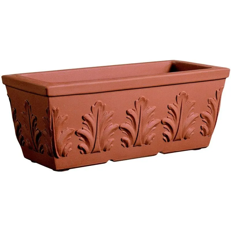 Cassetta Resina con Foglie cm. 50 Terracotta