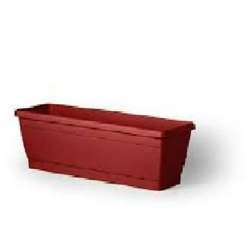 Vaso fioriera cassetta da balcone Roxanne con sottovaso 40cm Veca vari colori - Color: rosso mattone