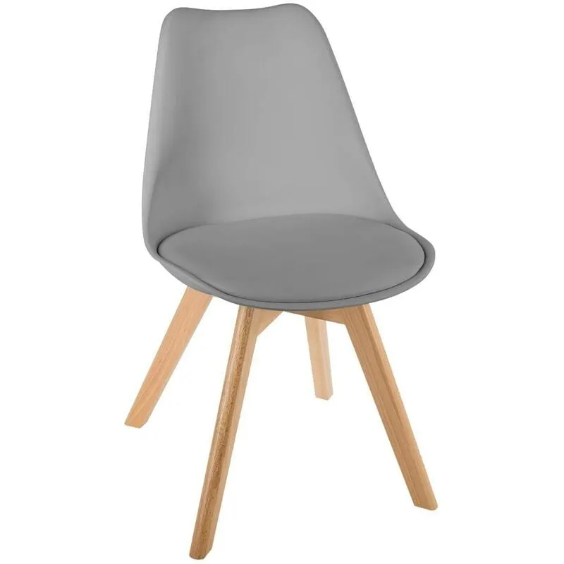 Sedia Baya gambe in faggio grigio Atmosphera Créateur D'intérieur