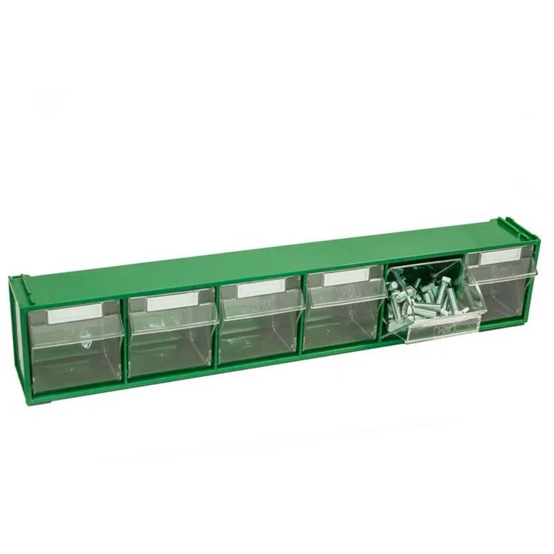 Cassettiera componibile fox 102 verde 6 cassetti mm. 600X94X112 h