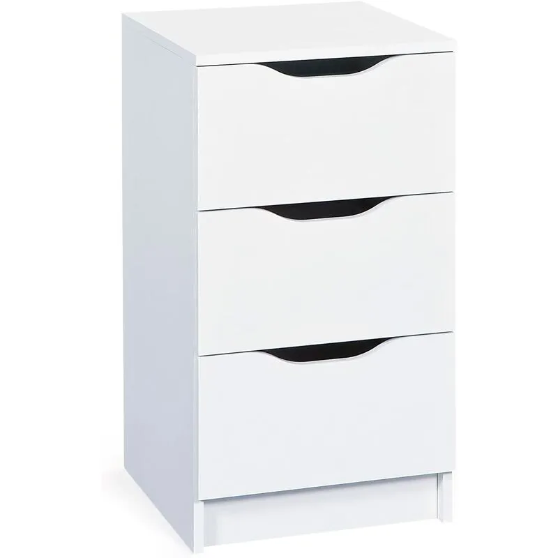 Cassettiera westphalen 3 cassetti 40x40x71H struttura in laminato verniciato bianco