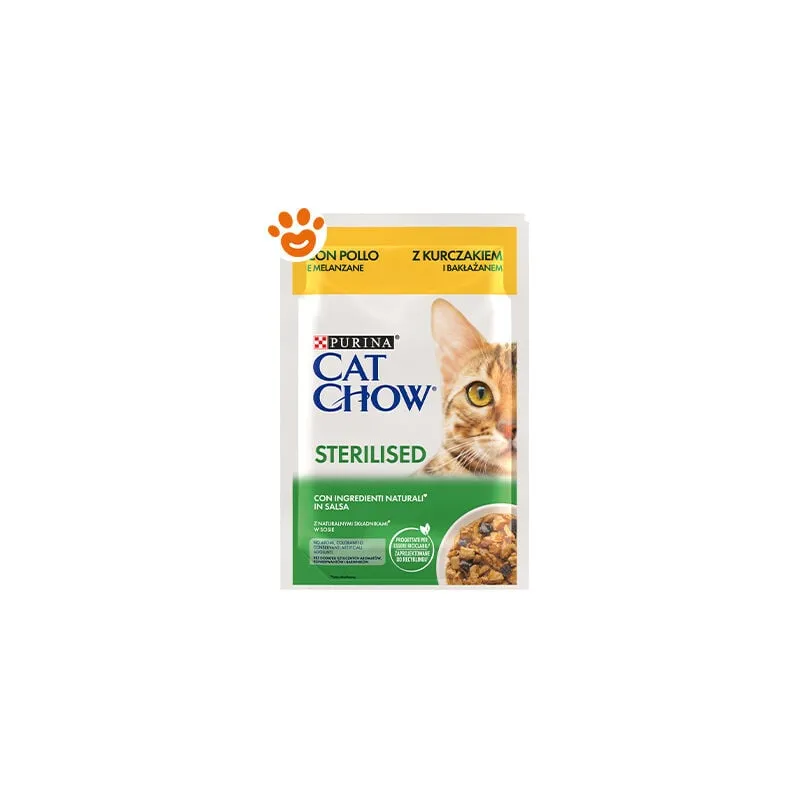 Cat Chow - Purina Adult Sterilised Pollo e Melanzane - Bustina Da 85 Gr