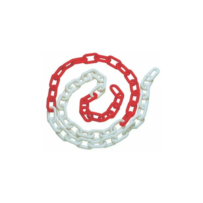 Catena recinzione segnaletica in plastica bianco/rosso mm 8 rt 5 mt (22486)