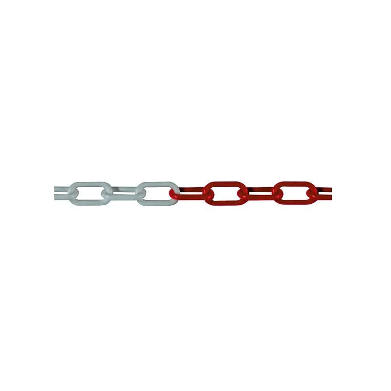 Catena in plastica Ø8 mm Rosso/Bianco  L.32 x H.11mm - Sacco da 25 m - 2045B